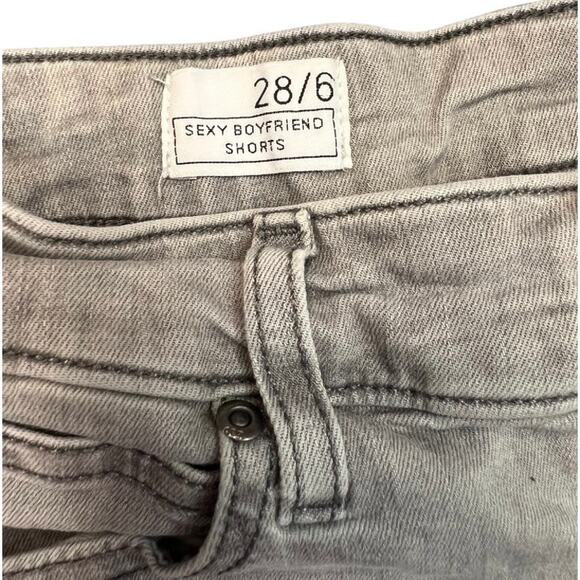 GAP Gray sexy boyfriend Jean Shorts Relaxed Fit Cuffed Hem casual neutral summer - Picture 2 of 5